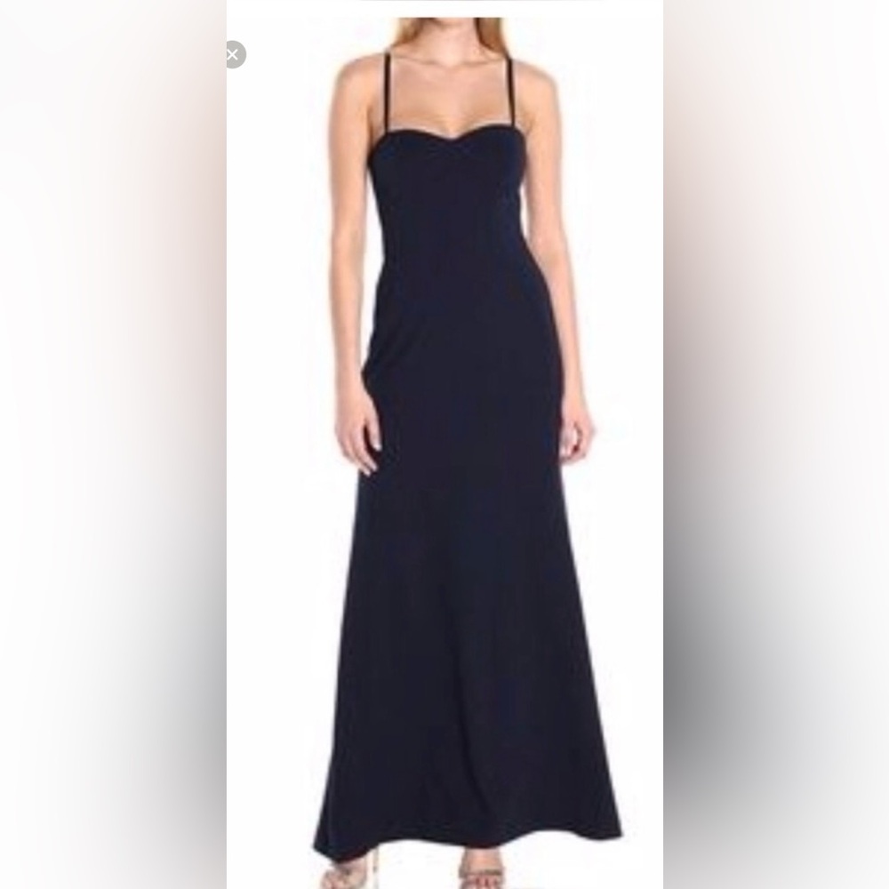 Vera Wang Corset Navy Blue Mermaid formal dress